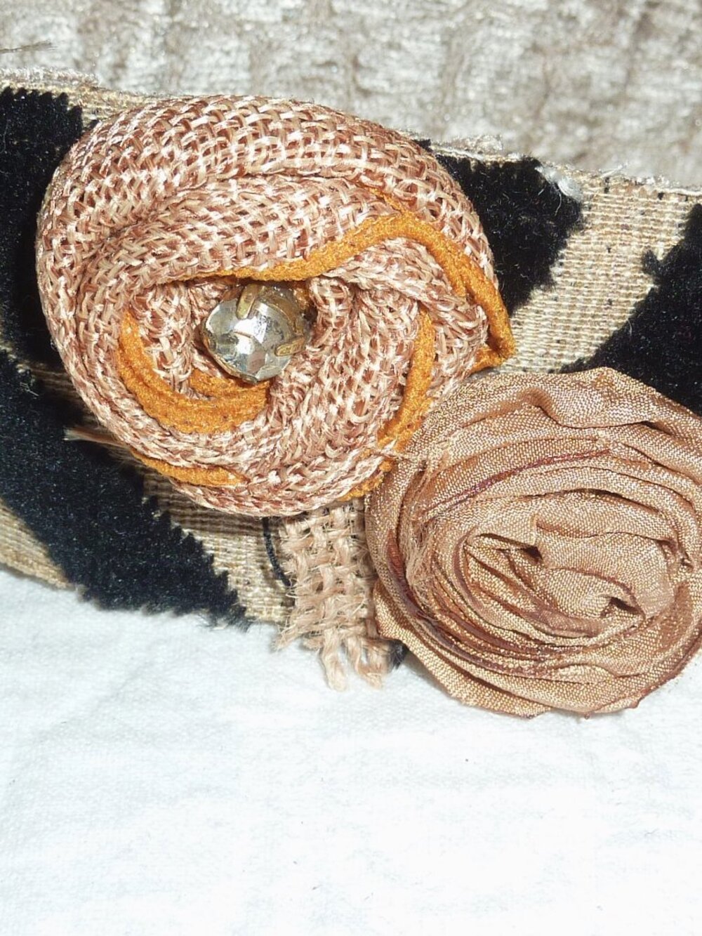 NWT Gypsy South Atlanta Black Swirl Rhinestone Accents Choker, Headband - Picture 3 of 5